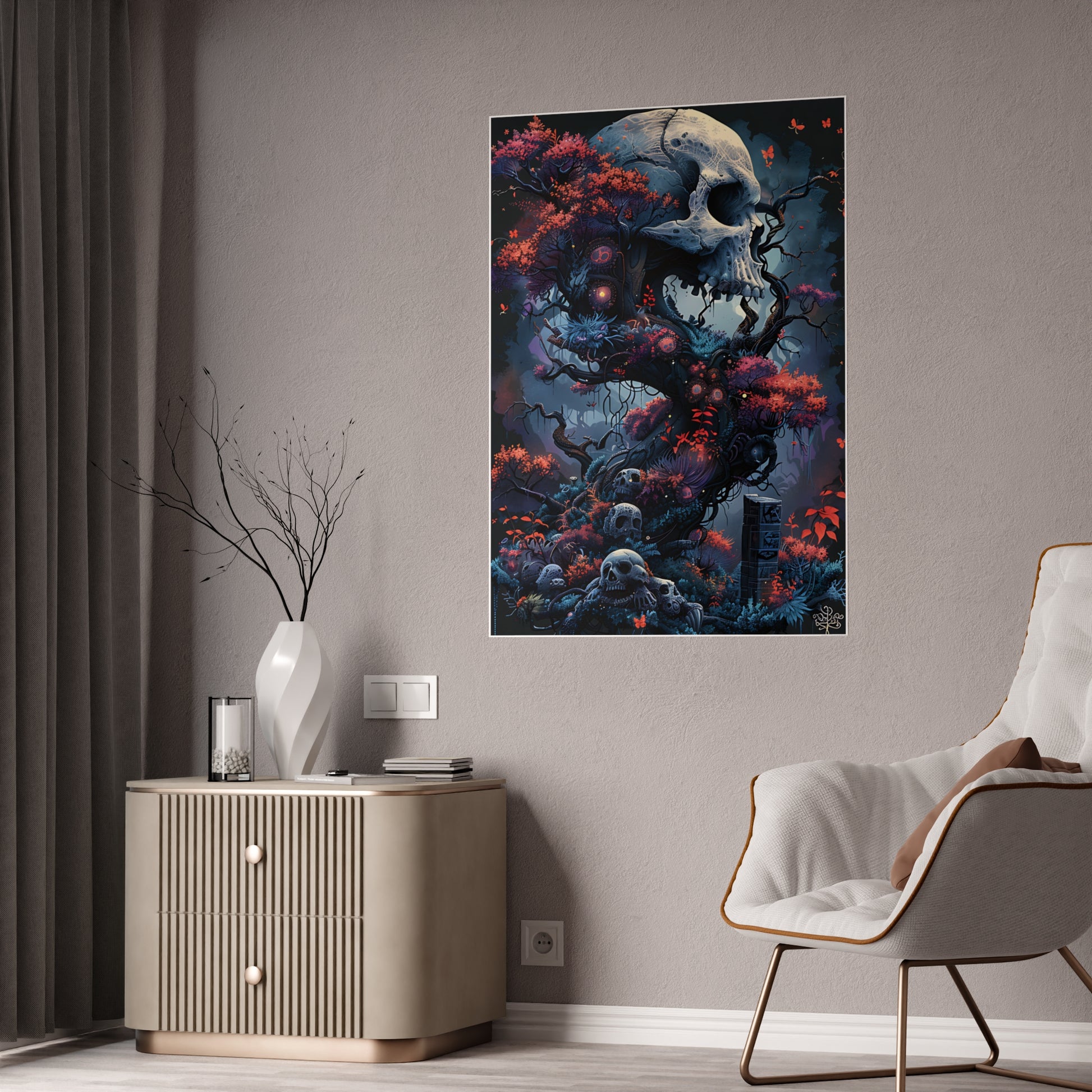 Skull Art Posters - Glossy Dark Art Prints for Gothic Wall Decor - VYBE Shop