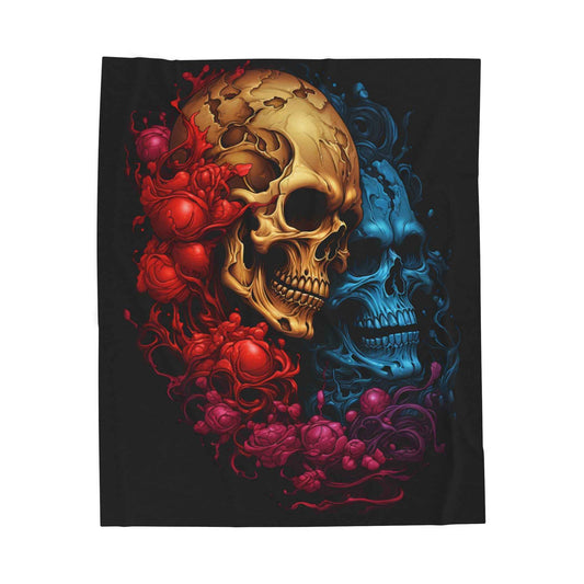 Skull Plush Blanket | Cozy Gothic Decor for Halloween and Home Throw