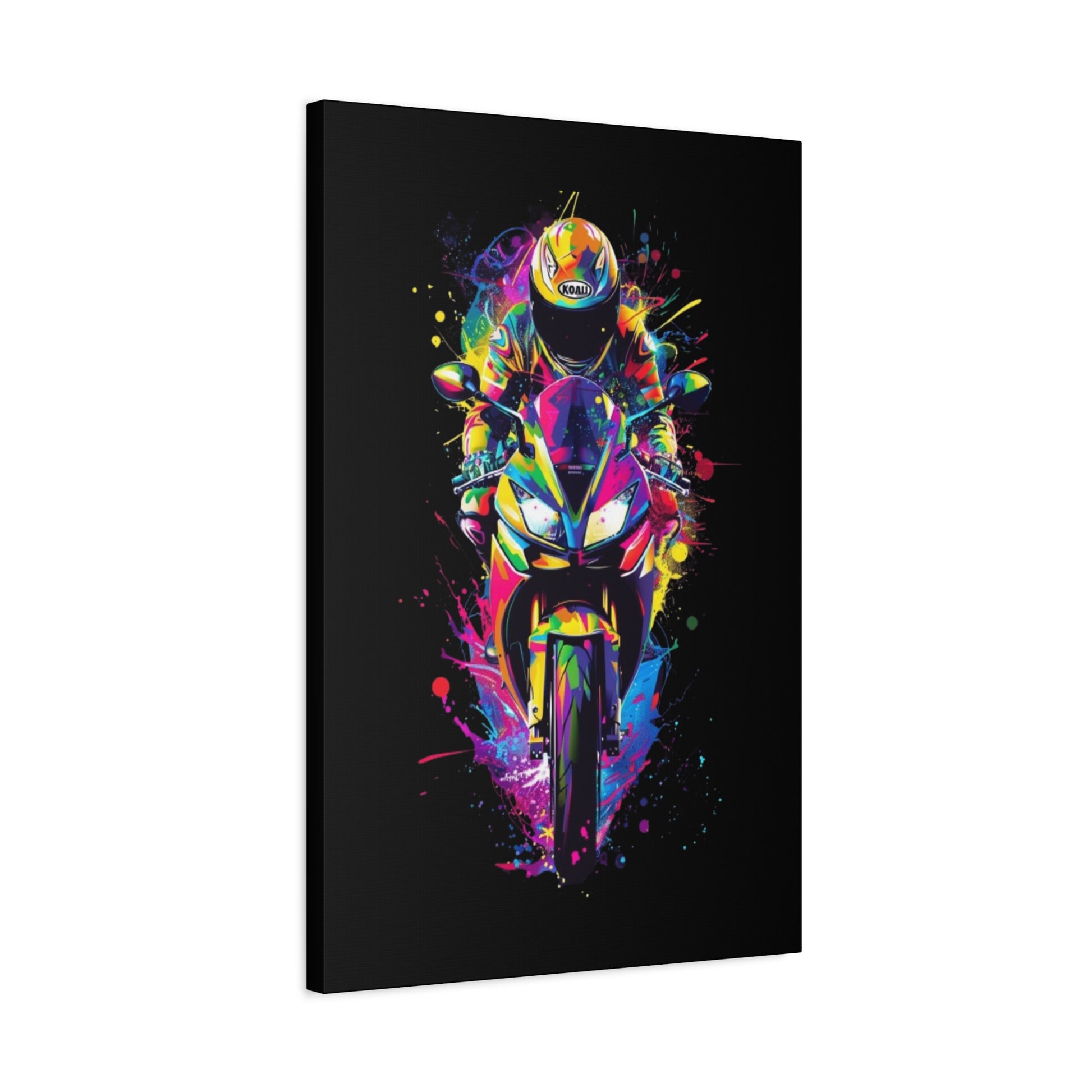 Neon Motorcycle Canvas Art, Perfect for Bikers, Home Decor, Gifts for Riders, Colorful Wall Art, Bike Lover's Gift - VYBE Shop