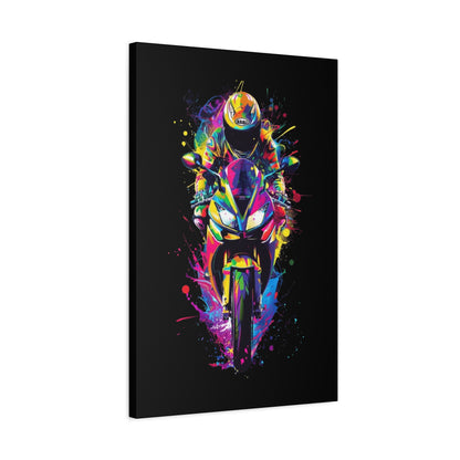 Neon Motorcycle Canvas Art, Perfect for Bikers, Home Decor, Gifts for Riders, Colorful Wall Art, Bike Lover's Gift - VYBE Shop