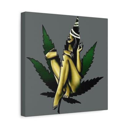 Artistic Cannabis Wall Canvas, Stretched Wall Art, Home Decor, Unique Gift, Bohemian Vibe, Chill Atmosphere - VYBE Shop