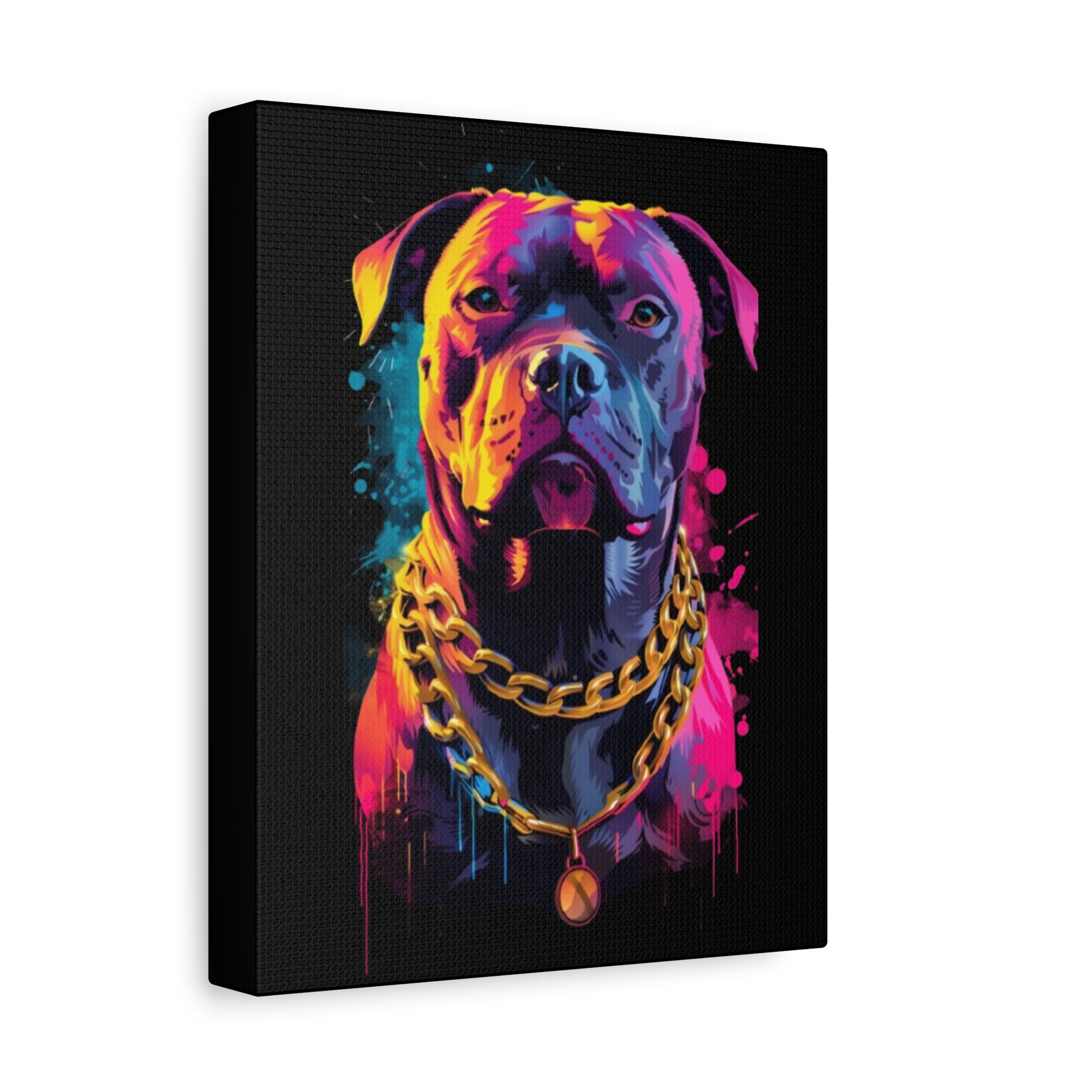 Vibrant Dog Portrait Canvas Art, Dog Lover Gift, Home Decor, Unique Wall Art, Pet Memorial Decoration, Colorful Art Print - VYBE Shop