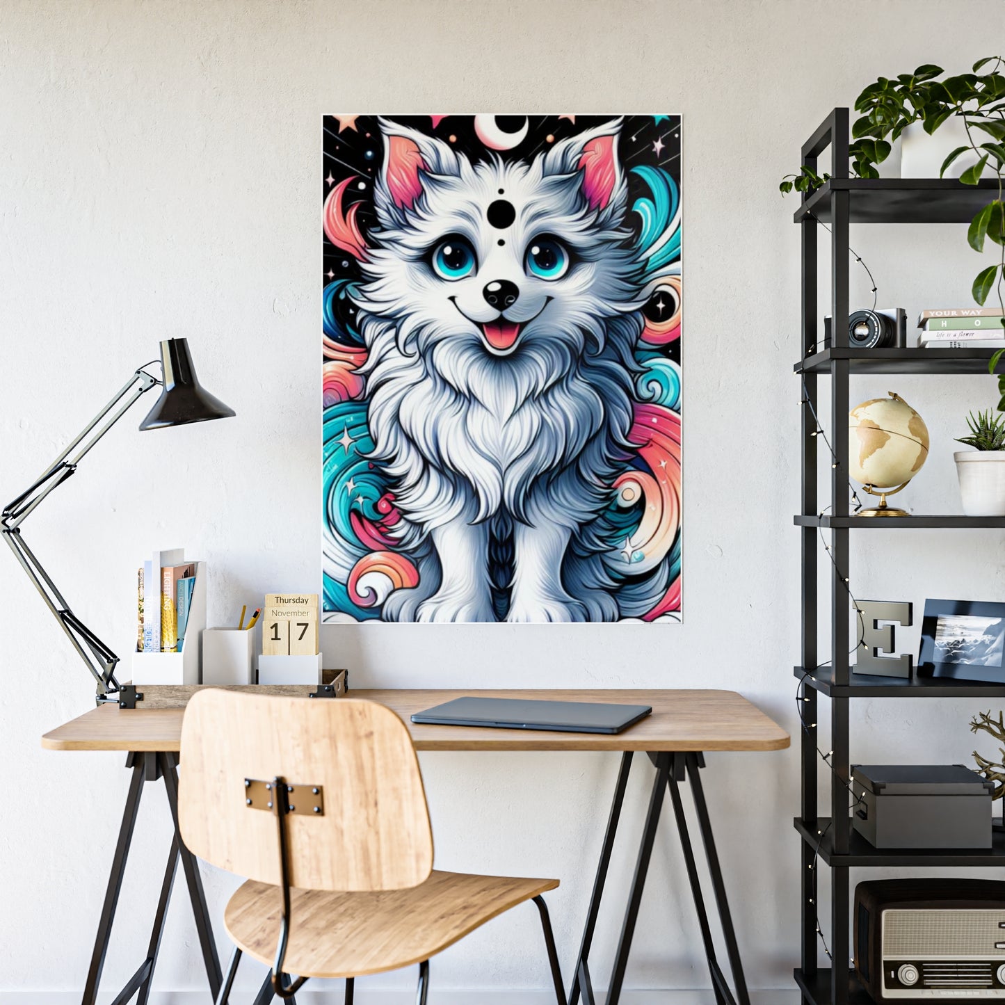 Glossy Cute Dog Art Poster - Adorable Dog Illustration for Pet Lovers - VYBE Shop