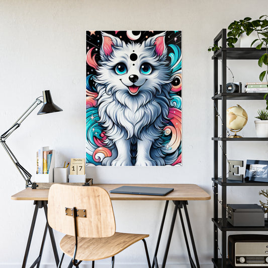 Glossy Cute Dog Art Poster - Adorable Dog Illustration for Pet Lovers - VYBE Shop