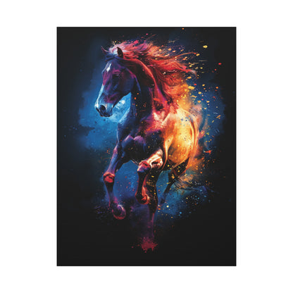Vibrant Horse Art Canvas Print, Colorful Horse Wall Decor, Equine Artwork for Horse Lovers, Unique Gift for Animal Enthusiasts, Home Decor - VYBE Shop