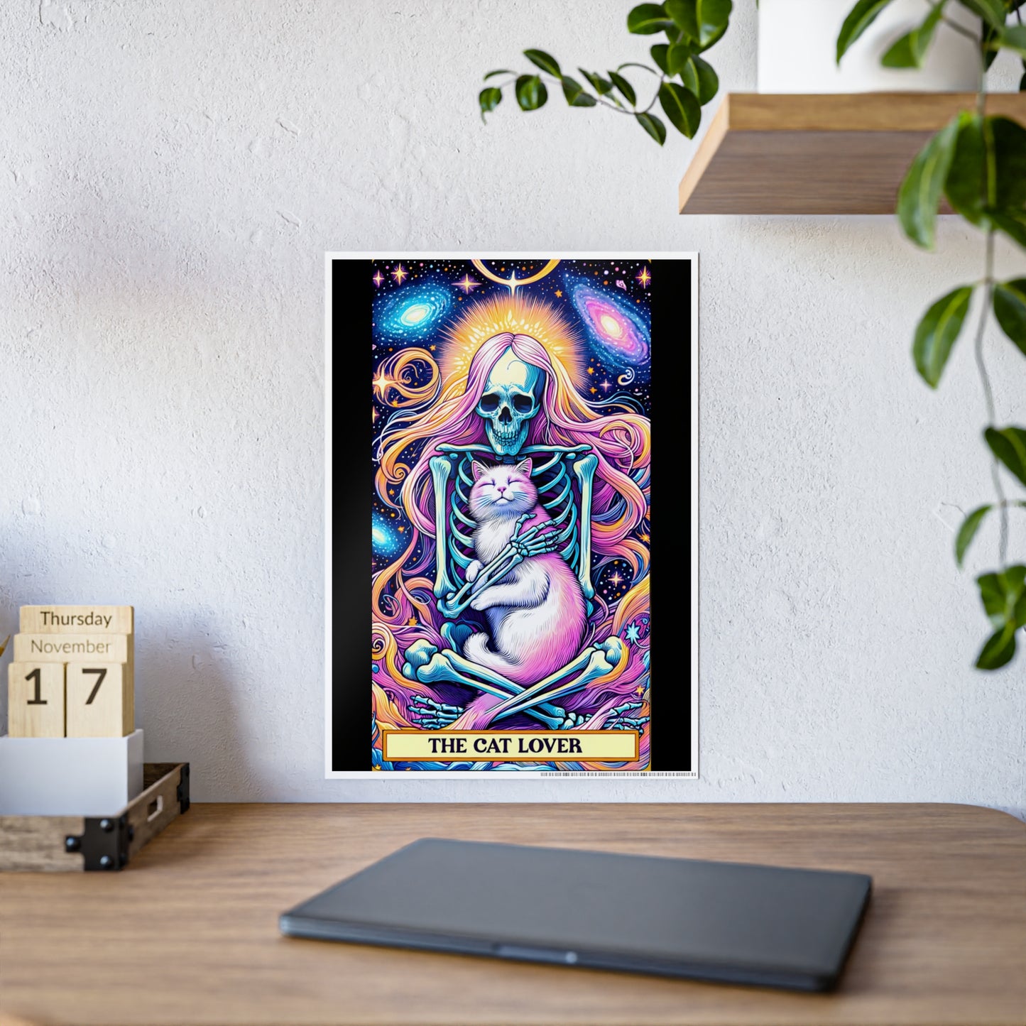 Vibrant Cat Lover Wall Art - Unique Tarot-Inspired Poster for Cat Enthusiasts - VYBE Shop