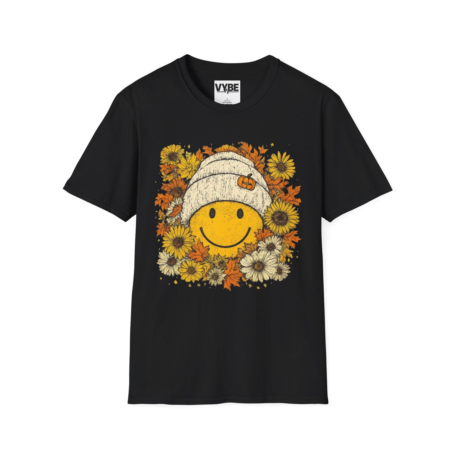 Fall- Happy Smile T-Shirt, Unisex Tee, Fall Fashion, Cute Graphic Shirt, Perfect for Autumn, Gifts for Her - VYBE Shop