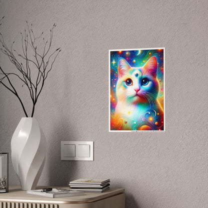 Colorful Cat Poster - Vibrant Home Decor, Pet Lover Gift, Wall Art, Cat Lover Decor, Vibrant Art Print - VYBE Shop