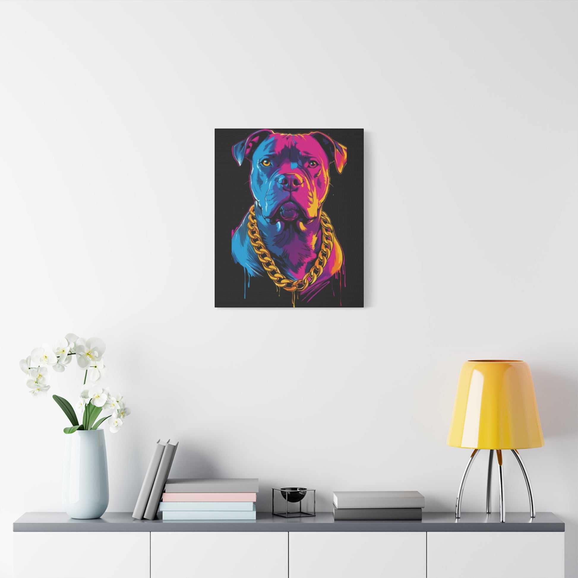 Neon Dog Portrait Canvas Art, Colorful Wall Decor for Pet Lovers, Unique Gift for Dog Owners, Home Gallery Decoration, Colorful Pet [...] - VYBE Shop