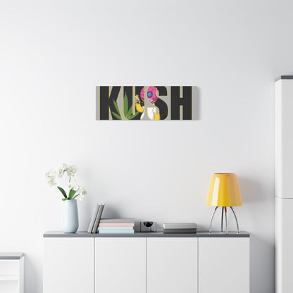 Colorful Cannabis KUSH Wall Art, Stretched Canvas Print, Unique Home Decor, Gift for Smokers, KUSH Design - VYBE Shop