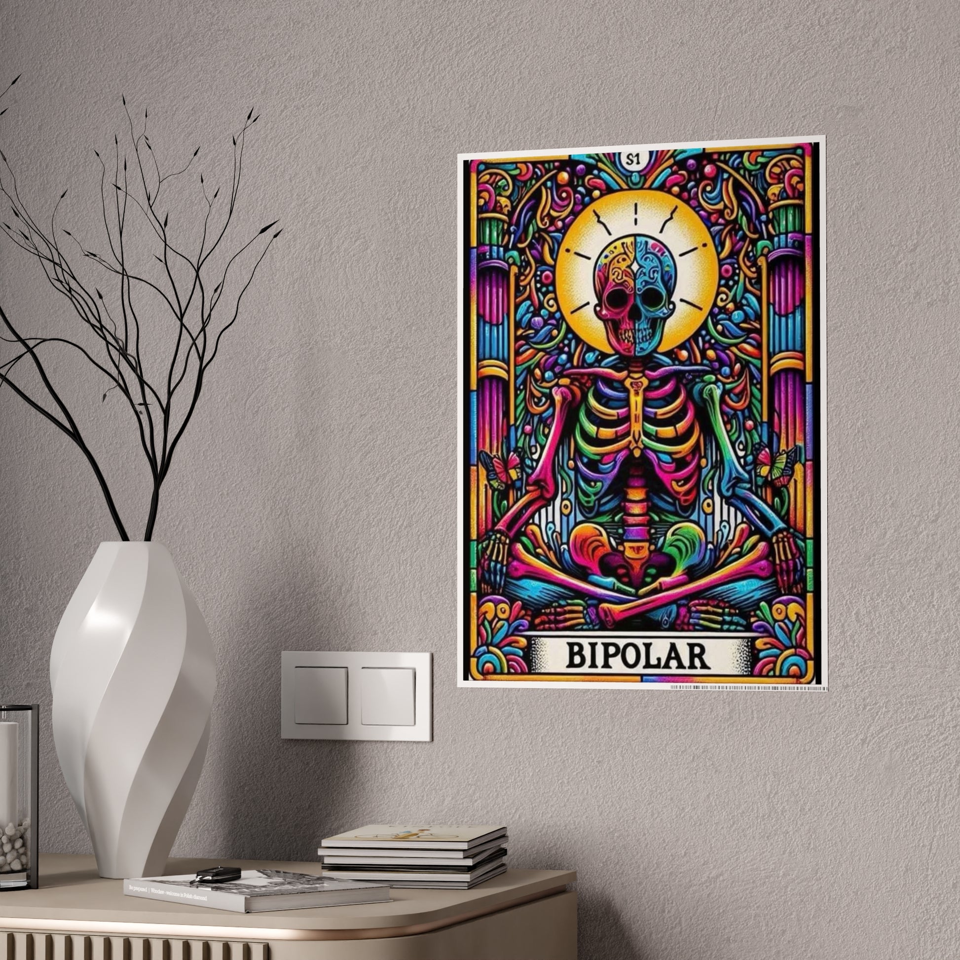 Vibrant Bipolar Tarot Poster - Funny Wall Art for Unique Home Decor - VYBE Shop