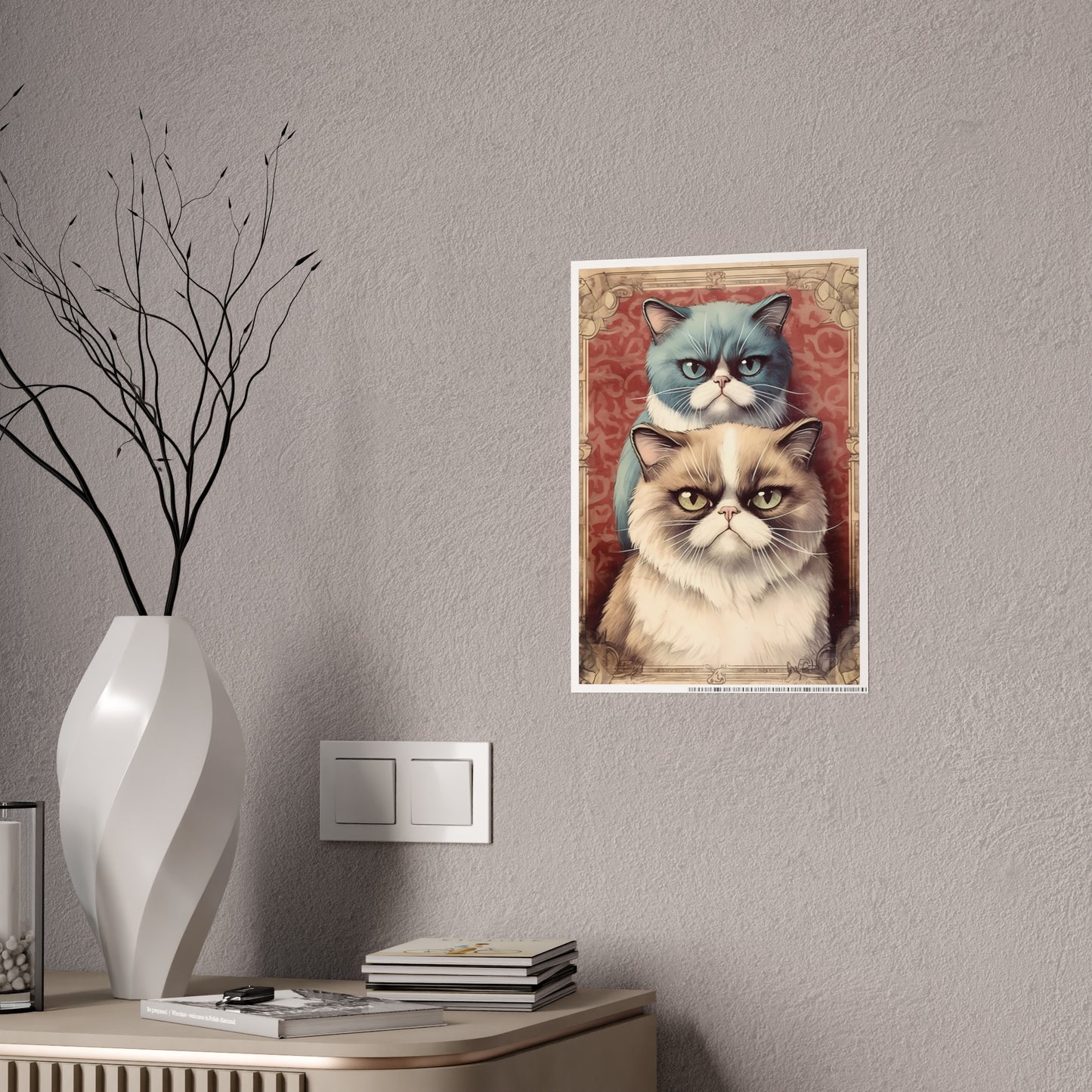 Cute Cat Art Poster, Cat Lover Gift - VYBE Shop