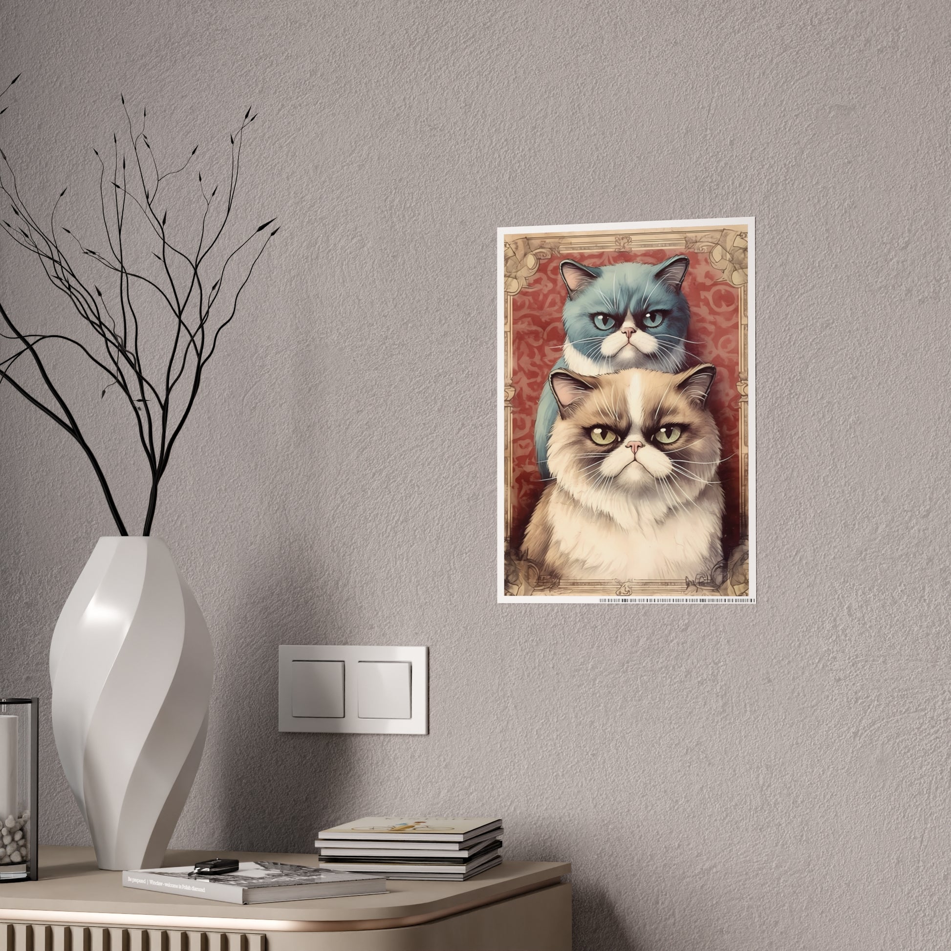 Cute Cat Art Poster, Cat Lover Gift - VYBE Shop