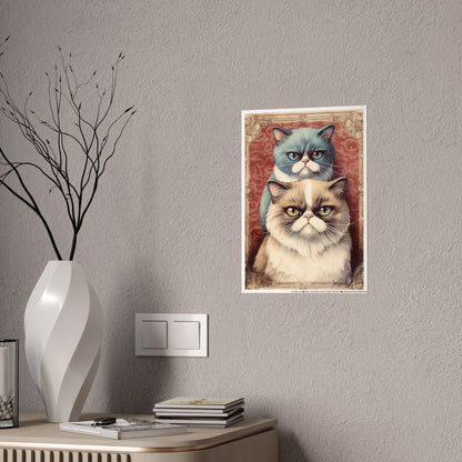 Cute Cat Art Poster, Cat Lover Gift - VYBE Shop