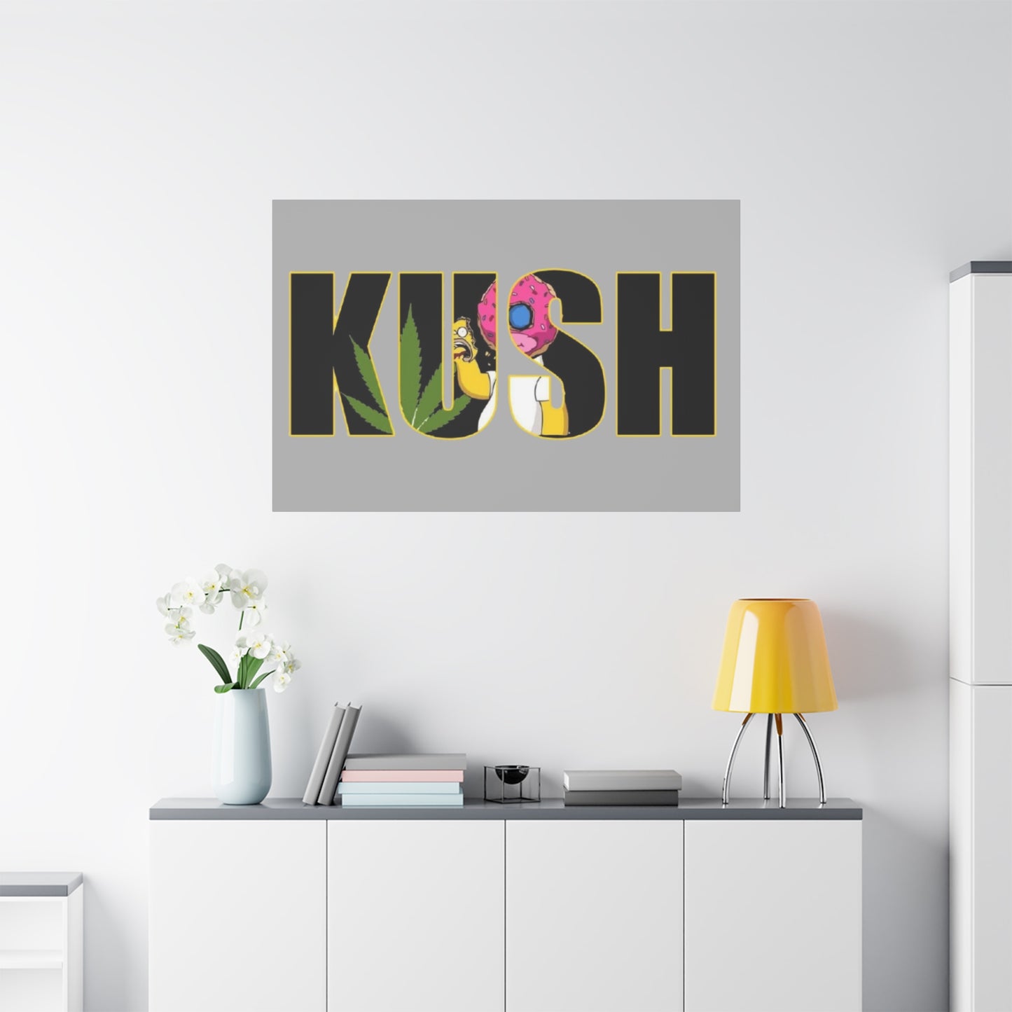 Colorful Cannabis KUSH Wall Art, Stretched Canvas Print, Unique Home Decor, Gift for Smokers, KUSH Design - VYBE Shop