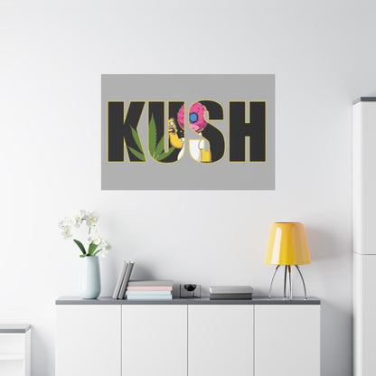 Colorful Cannabis KUSH Wall Art, Stretched Canvas Print, Unique Home Decor, Gift for Smokers, KUSH Design - VYBE Shop