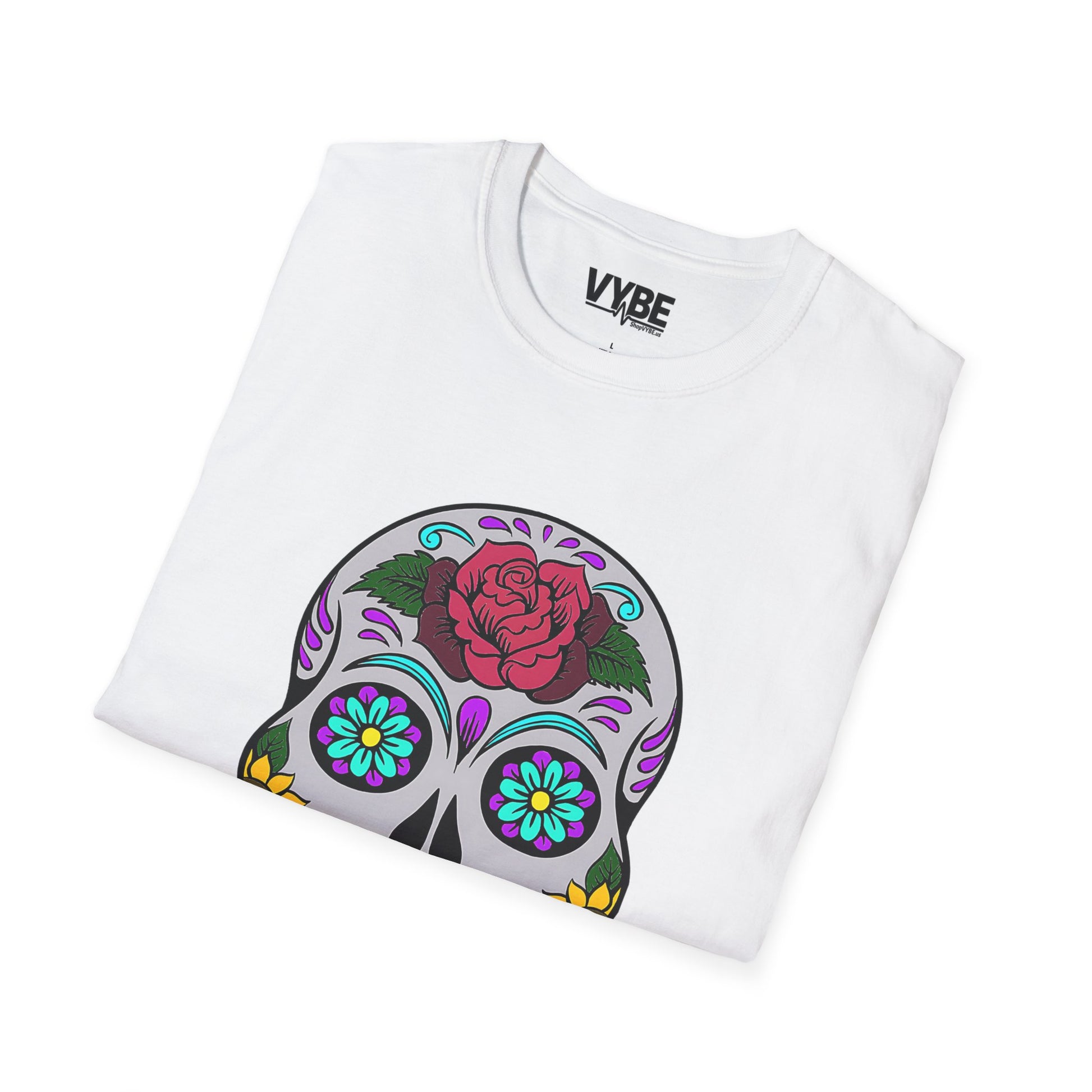 Colorful Skull Tee - Vibrant Graphic T-Shirt for Bold Style - VYBE Shop
