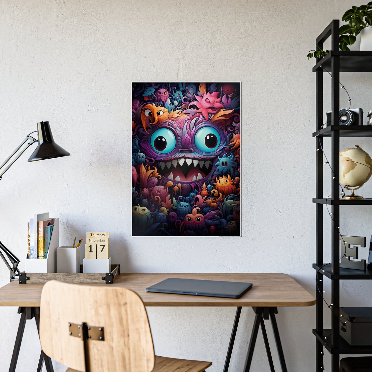 Vibrant Monster Wall Poster| Cute Decor, Kids Room Art - VYBE Shop