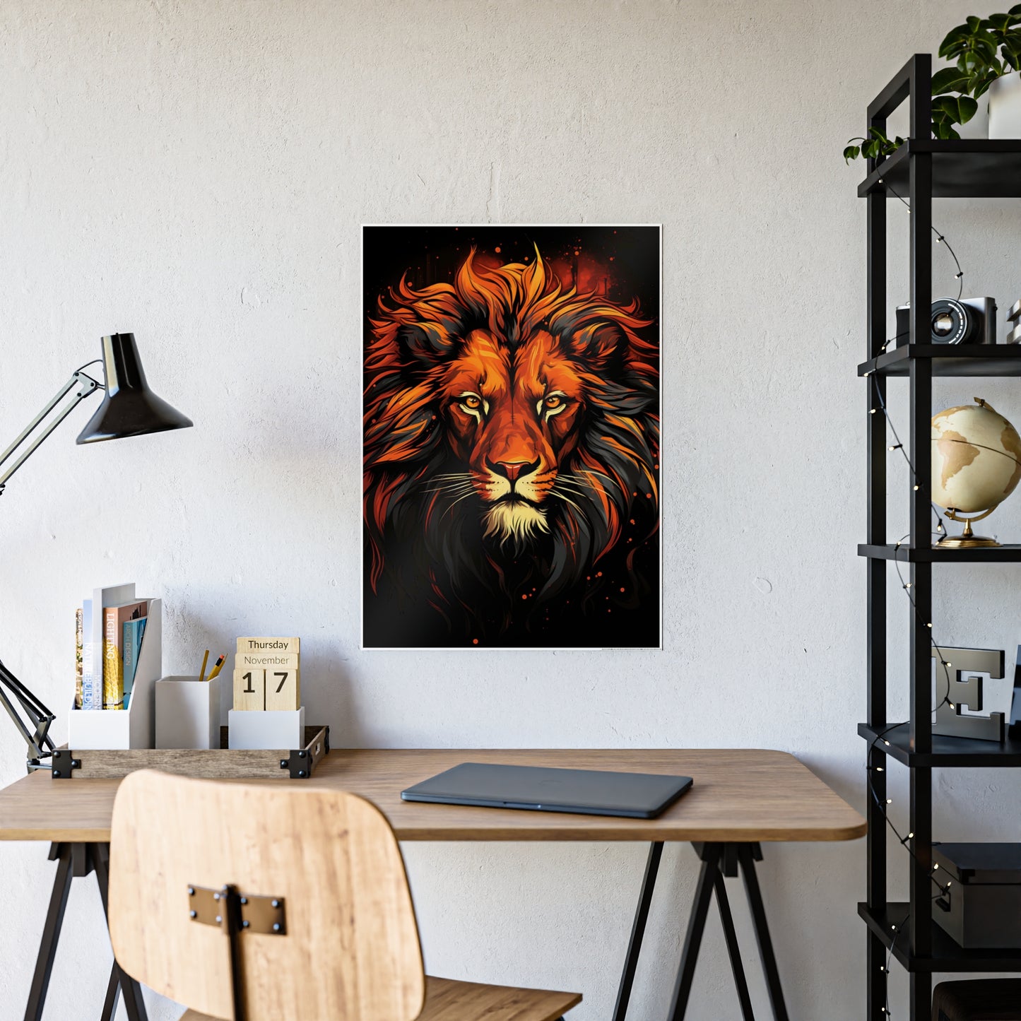 Lion Vibrant Lion Gloss Posters - Gorgeous Lion Wall Art for Stunning Home Decor, Office Design, and Nature Lover Gifts - VYBE Shop