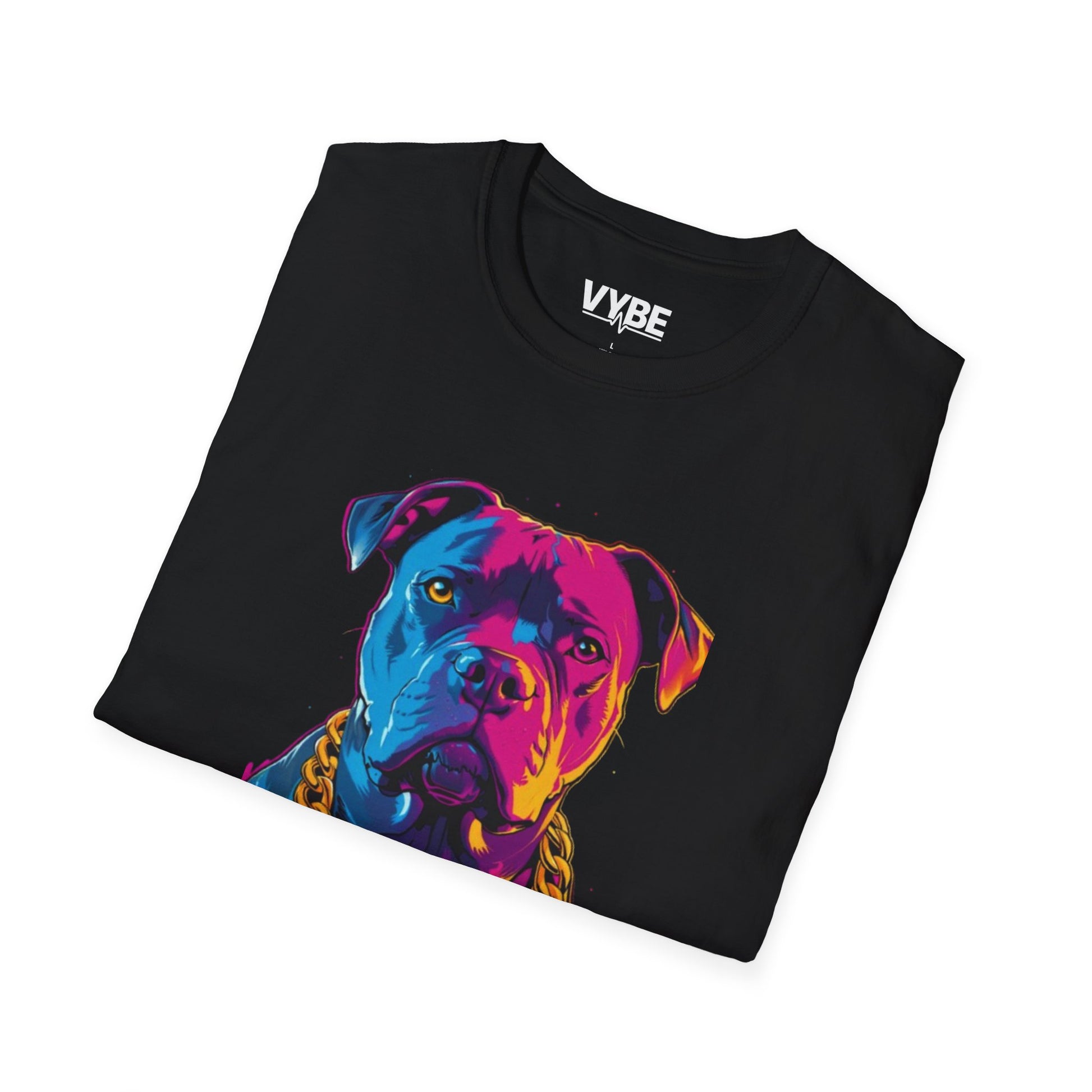 Neon- Chain-Wearing Dog T-Shirt - VYBE Shop