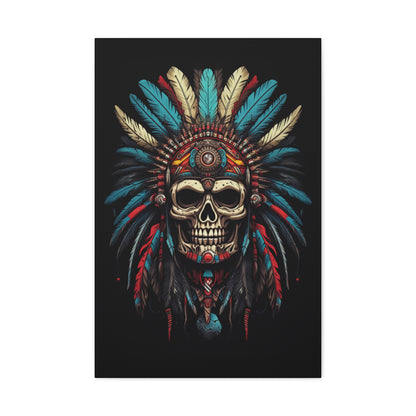 Bohemian Skull Canvas Art Print, Stretched Wall Decor, Unique Skull Artwork, Home Office Decoration, Ideal Gift for Art Lovers - VYBE Shop