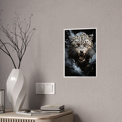 Leopard Wall Art Poster - Fierce Animal Gloss Print for Home Decor and Nature Lovers - VYBE Shop