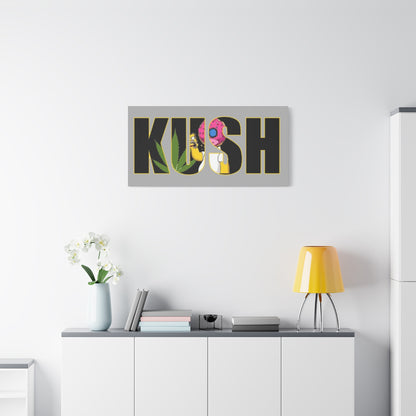 Colorful Cannabis KUSH Wall Art, Stretched Canvas Print, Unique Home Decor, Gift for Smokers, KUSH Design - VYBE Shop