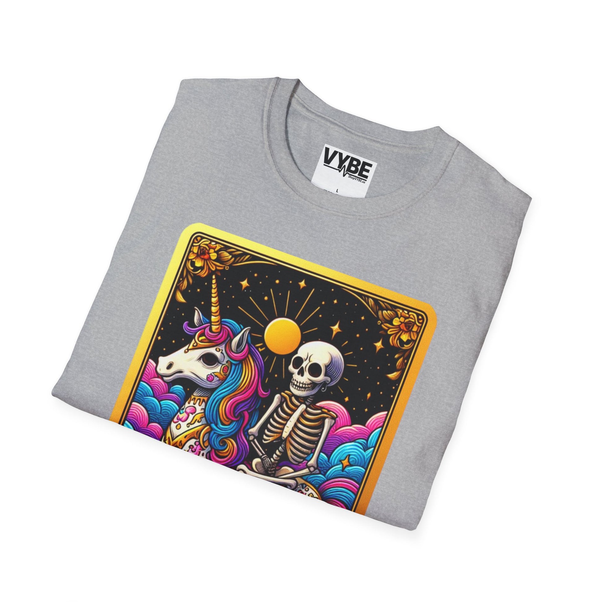 Whimsical Skeleton Tarot Shirt for Unique Style Lovers - VYBE Shop
