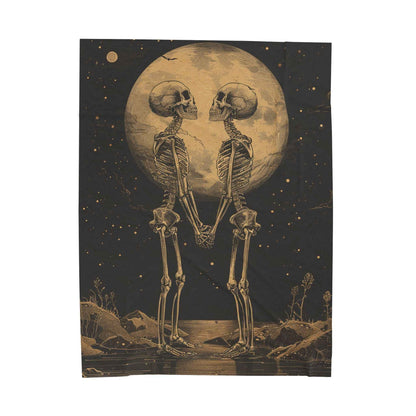 Romantic Skeleton Plush Blanket for Cozy Nights