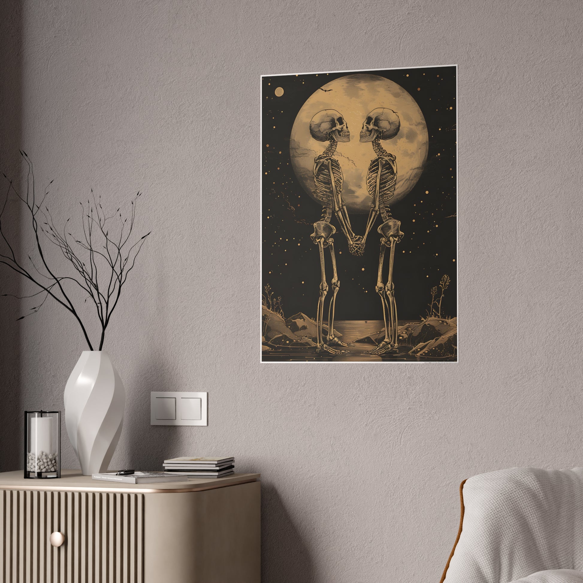 Skeleton Love Art Poster | Unique Gothic Home Decor and Wall Art - VYBE Shop