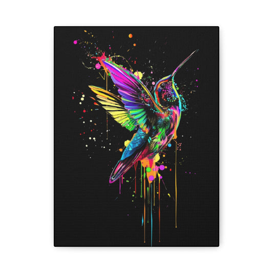 Neon Hummingbird Matte Canvas, Stretched, 1.25" - VYBE Shop