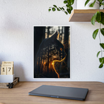Cat Mystical Poster - Glossy Wall Art for Nature Lovers, Home Office Aesthetic, Perfect Cat Lover Gift and Animal Art Print - VYBE Shop