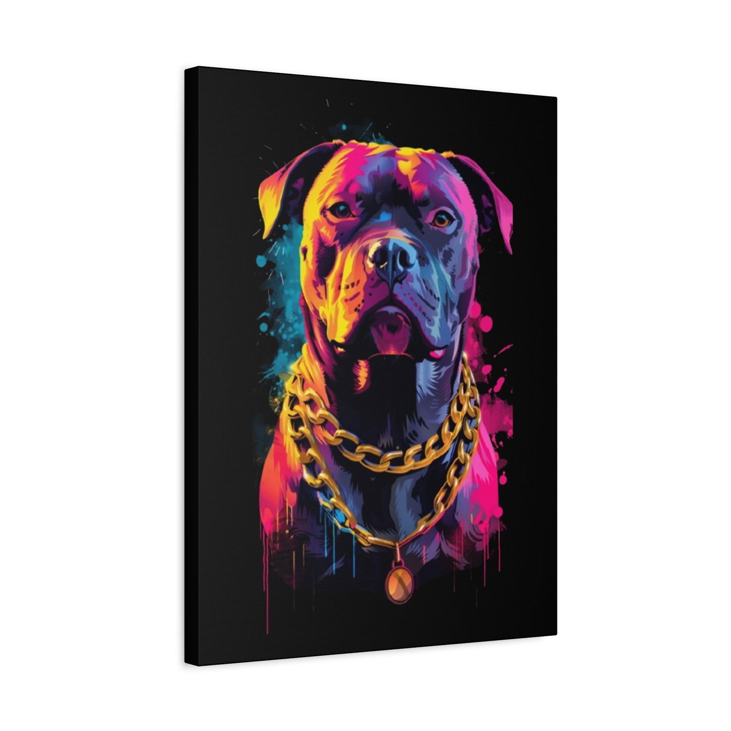 Vibrant Dog Portrait Canvas Art, Dog Lover Gift, Home Decor, Unique Wall Art, Pet Memorial Decoration, Colorful Art Print - VYBE Shop
