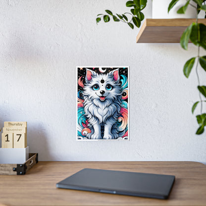 Glossy Wolf Art Poster, Colorful Animal Poster - VYBE Shop