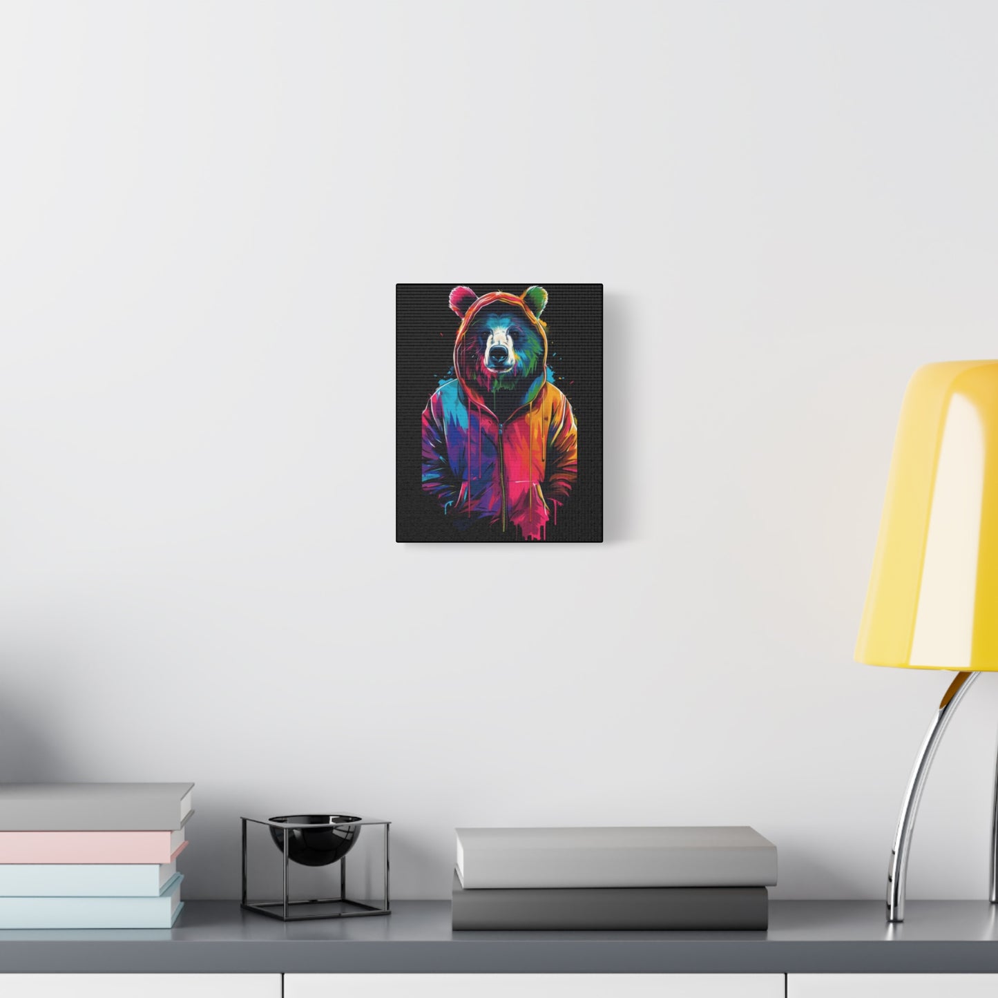 Vibrant Bear Canvas Art, Colorful Wall Decor, Modern Animal Painting, Home Aesthetic, Unique Gift Idea, Wildlife Lover Decor - VYBE Shop