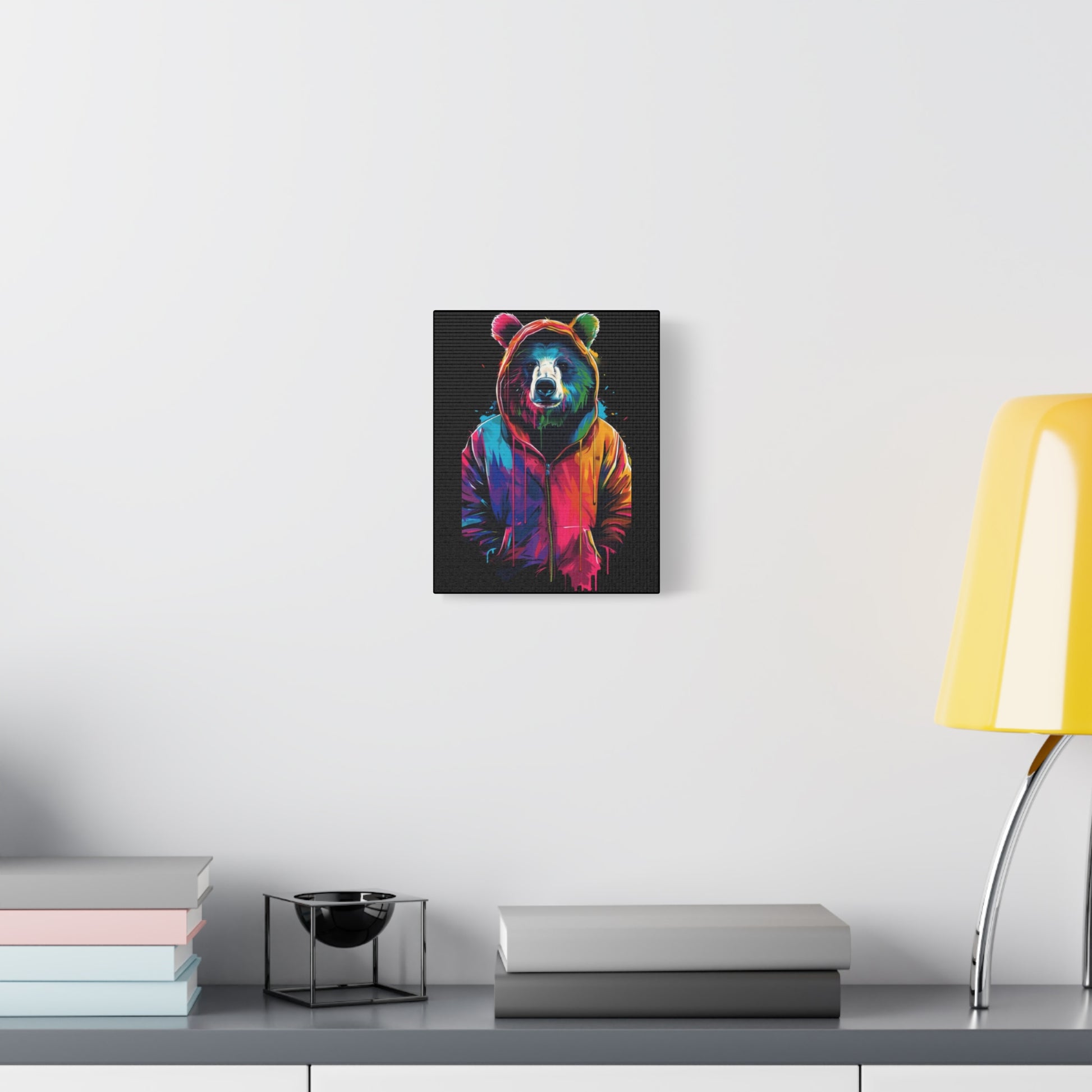 Vibrant Bear Canvas Art, Colorful Wall Decor, Modern Animal Painting, Home Aesthetic, Unique Gift Idea, Wildlife Lover Decor - VYBE Shop
