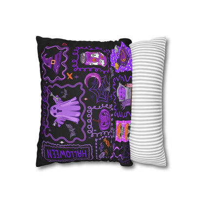 Halloween Pillowcase - Spooky Home Decor Cushion Cover with Ghost and Pumpkin Design - VYBE Shop