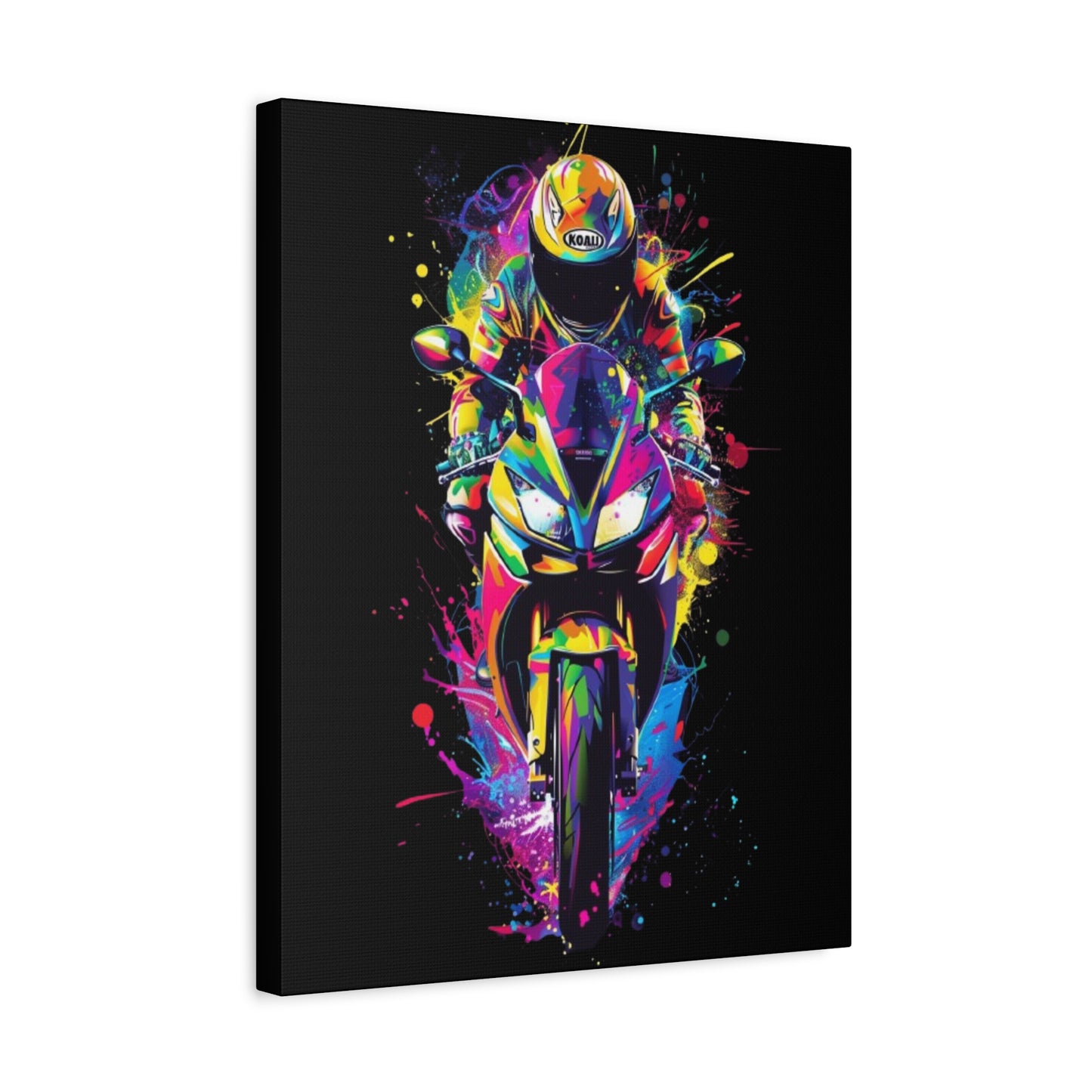 Neon Motorcycle Canvas Art, Perfect for Bikers, Home Decor, Gifts for Riders, Colorful Wall Art, Bike Lover's Gift - VYBE Shop