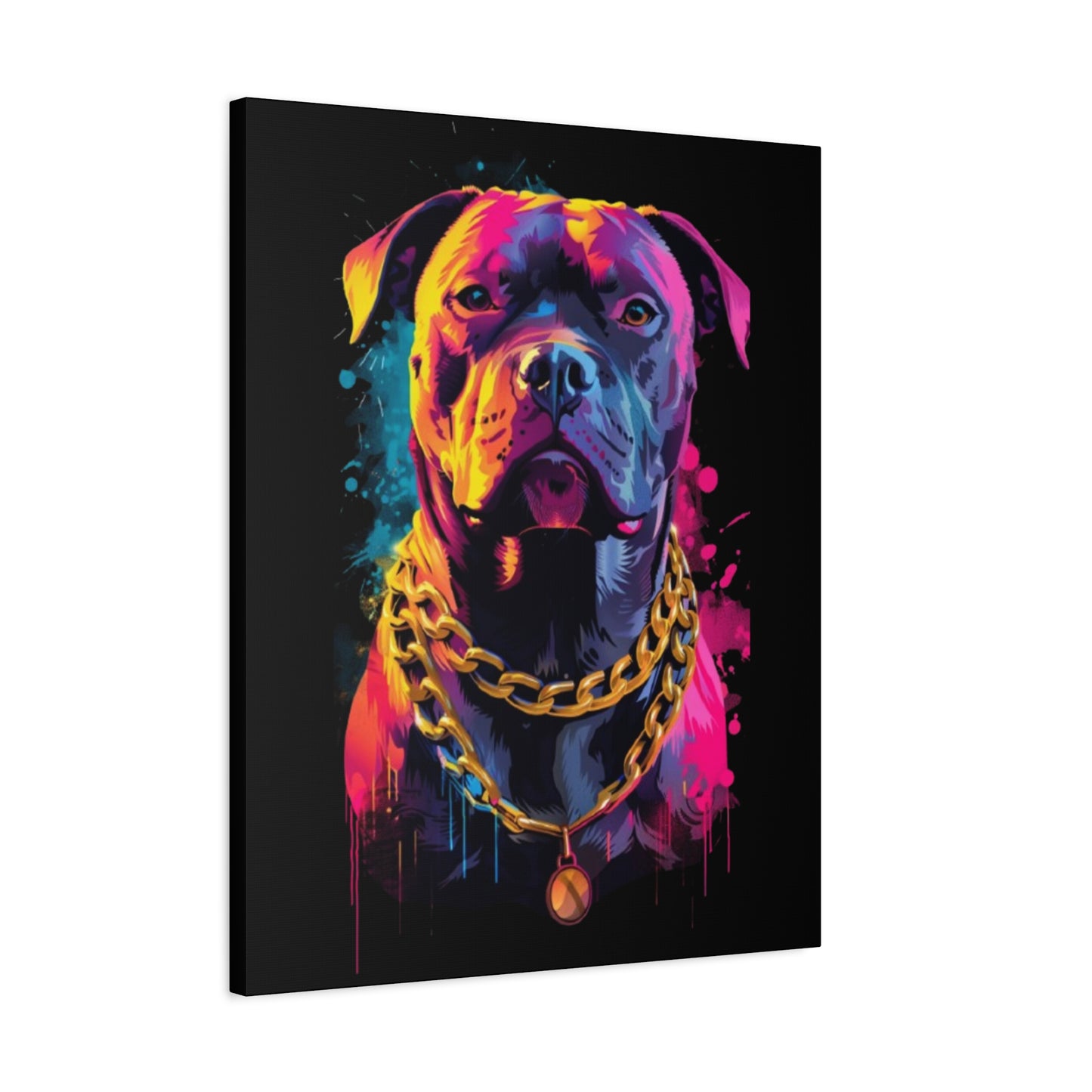 Vibrant Dog Portrait Canvas Art, Dog Lover Gift, Home Decor, Unique Wall Art, Pet Memorial Decoration, Colorful Art Print - VYBE Shop