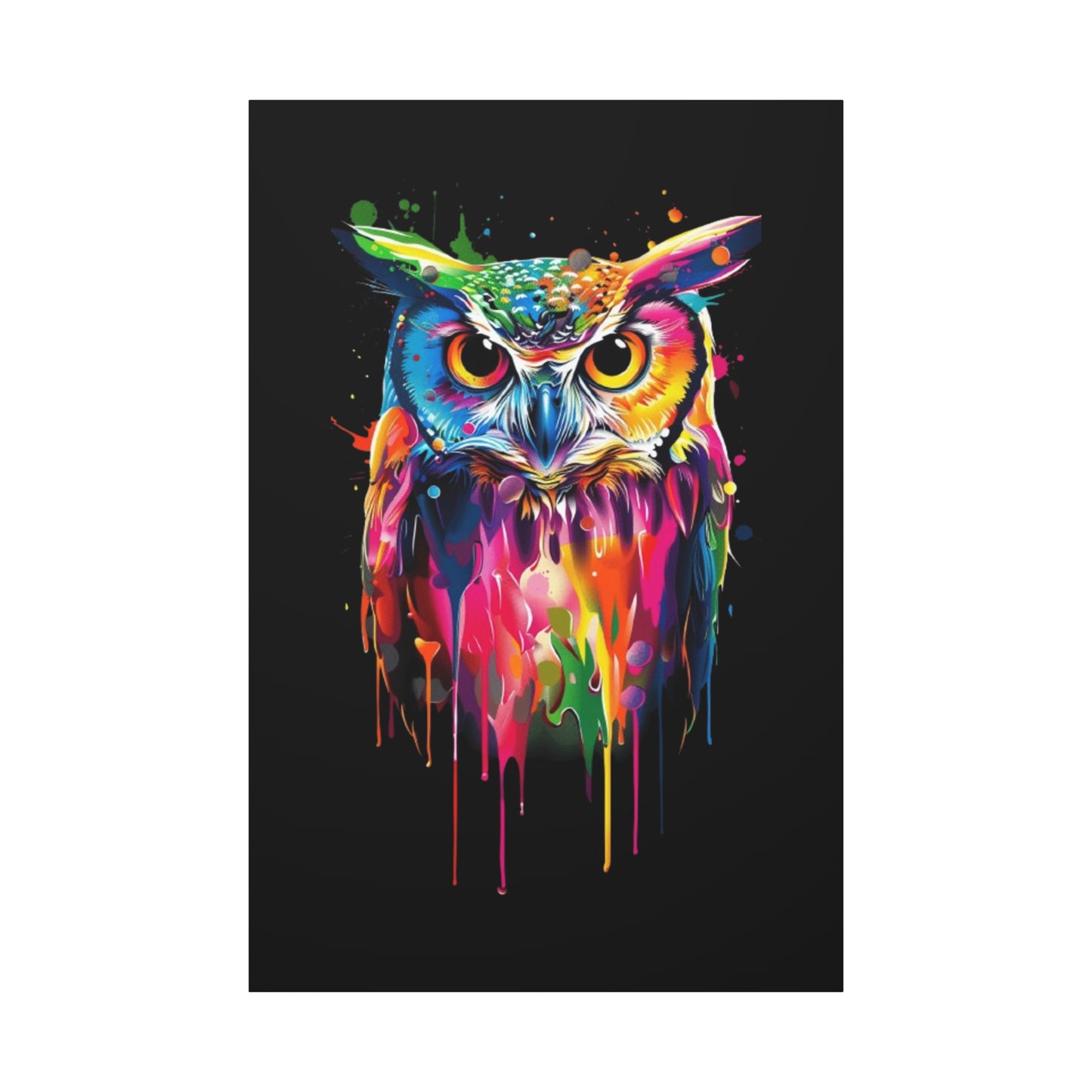 Neon Owl Matte Canvas Framed Print - VYBE Shop
