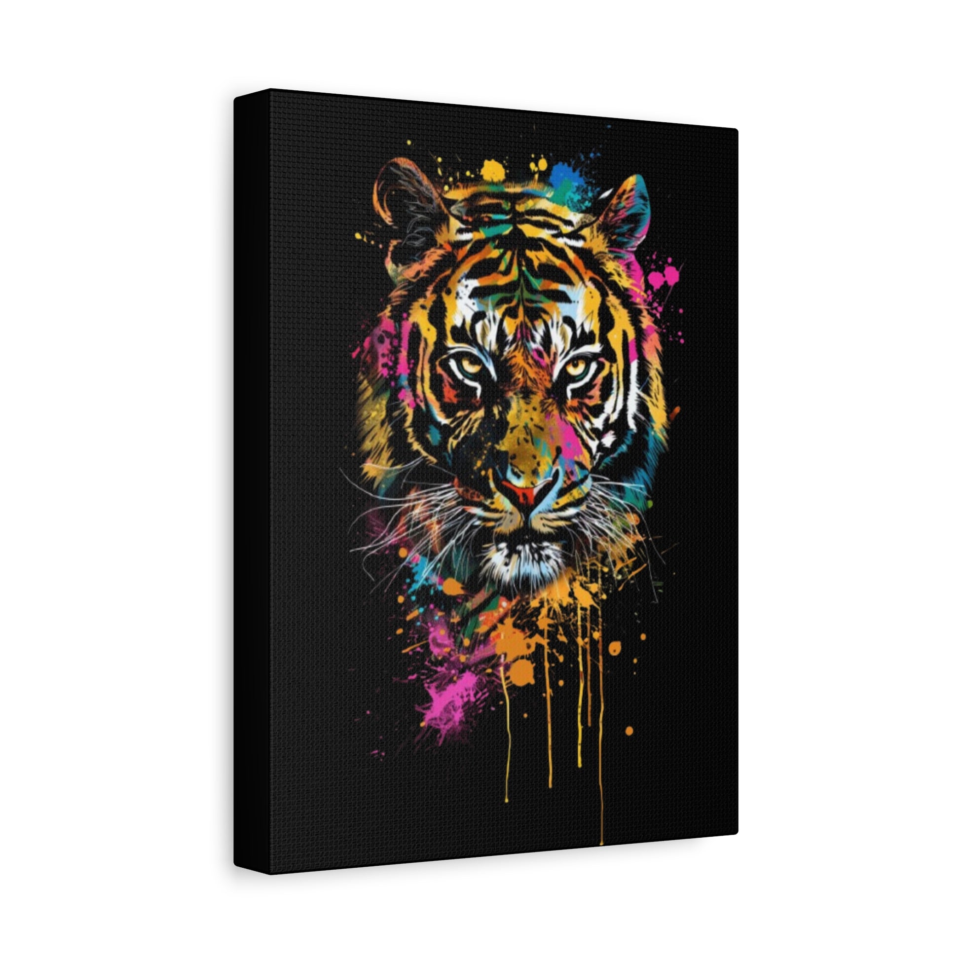 Neon Tiger Canvas Art, Colorful Wall Décor, Modern Home Decor, Wildlife Art, Gift for Animal Lovers - VYBE Shop