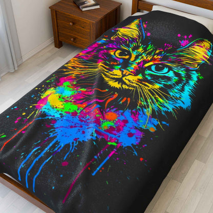 Colorful Cat Plush Blanket