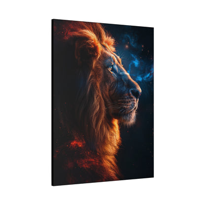Galactic Lion Canvas Art Print, Cosmic Wall Decor, Animal Lover Gift, Unique Home Decoration, Inspirational Artwork - VYBE Shop