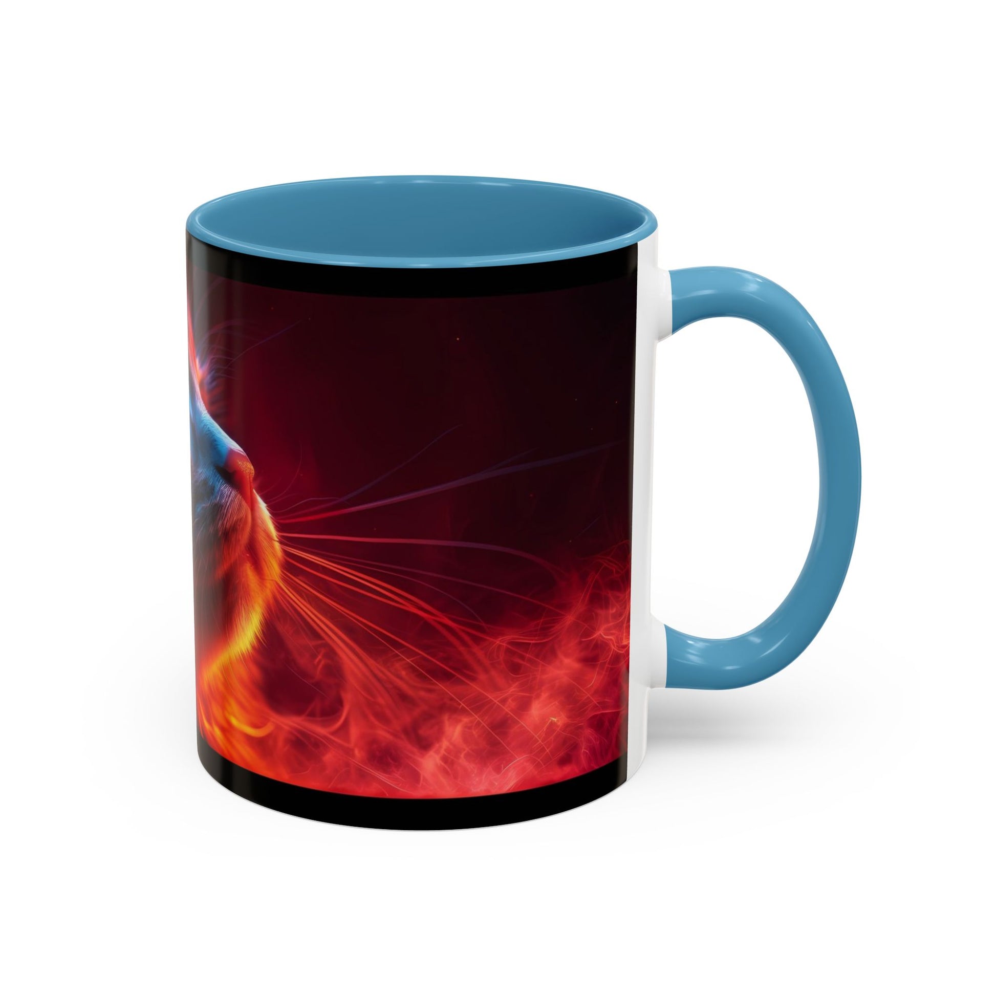 Cosmic Cat Coffee Mug - Vibrant Colorful Design, Cat Lover Gift, Unique Accented Mug, Pet Owner Gift, Cosmic Art Drinkware - VYBE