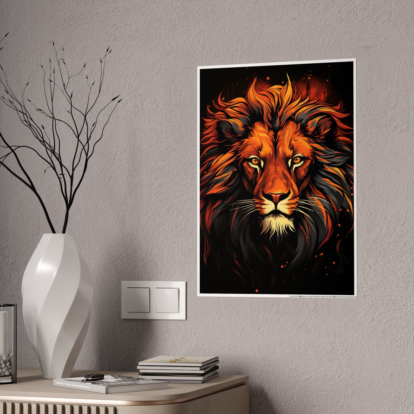 Lion Vibrant Lion Gloss Posters - Gorgeous Lion Wall Art for Stunning Home Decor, Office Design, and Nature Lover Gifts - VYBE Shop