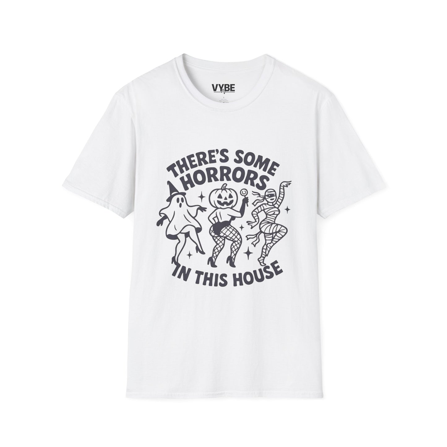 Halloween- Horrors In This House T-Shirt, Casual Wear, Spooky Party Shirt, Gift for Halloween Lovers, Fall Fashion, Ghost Design Tee - VYBE Shop