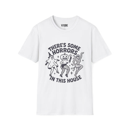 Halloween- Horrors In This House T-Shirt, Casual Wear, Spooky Party Shirt, Gift for Halloween Lovers, Fall Fashion, Ghost Design Tee - VYBE Shop
