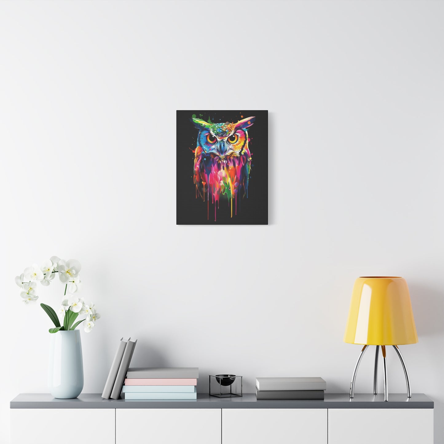 Neon Owl Matte Canvas Framed Print - VYBE Shop