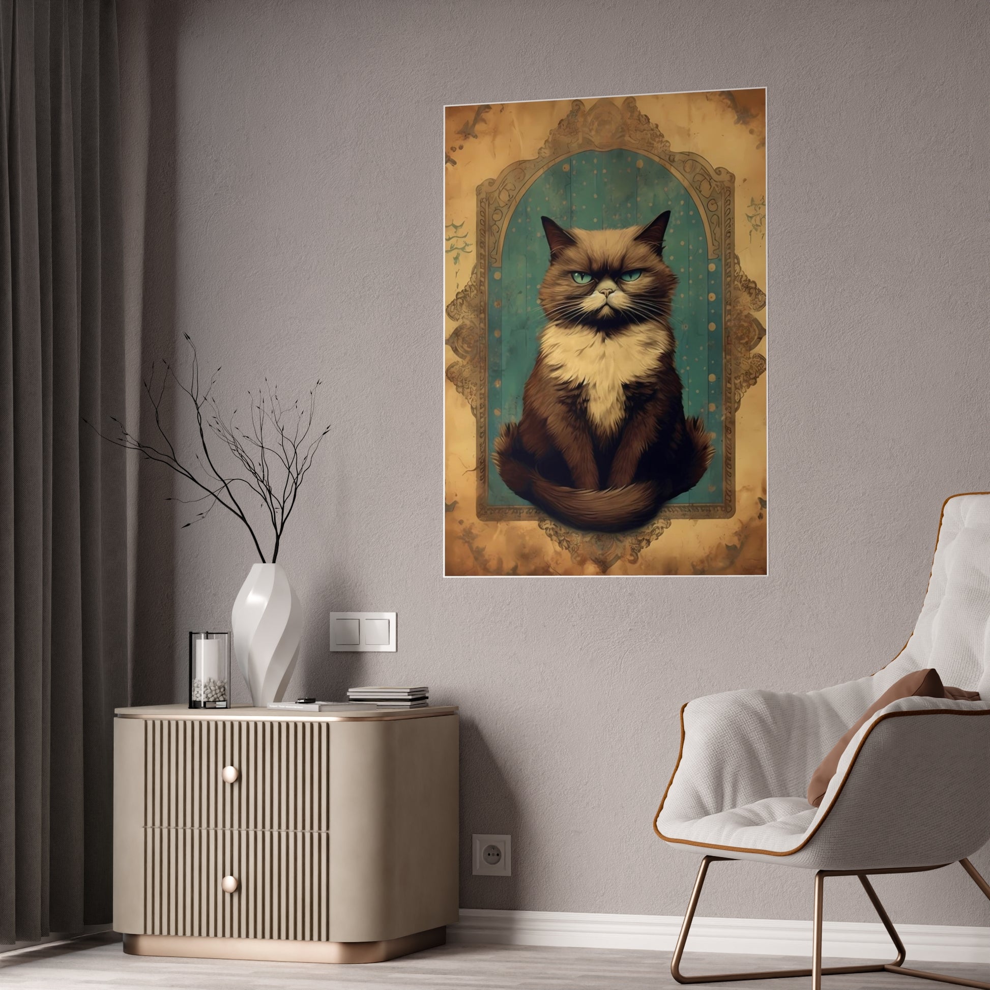 Cute Cat Art Print- Gift for Cat Lovers - VYBE Shop
