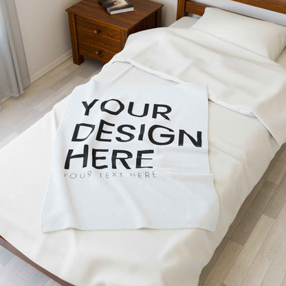Custom Velveteen Plush Blanket for Comfort and Style | Personalized Throw for Home Decor and Holiday Gifts